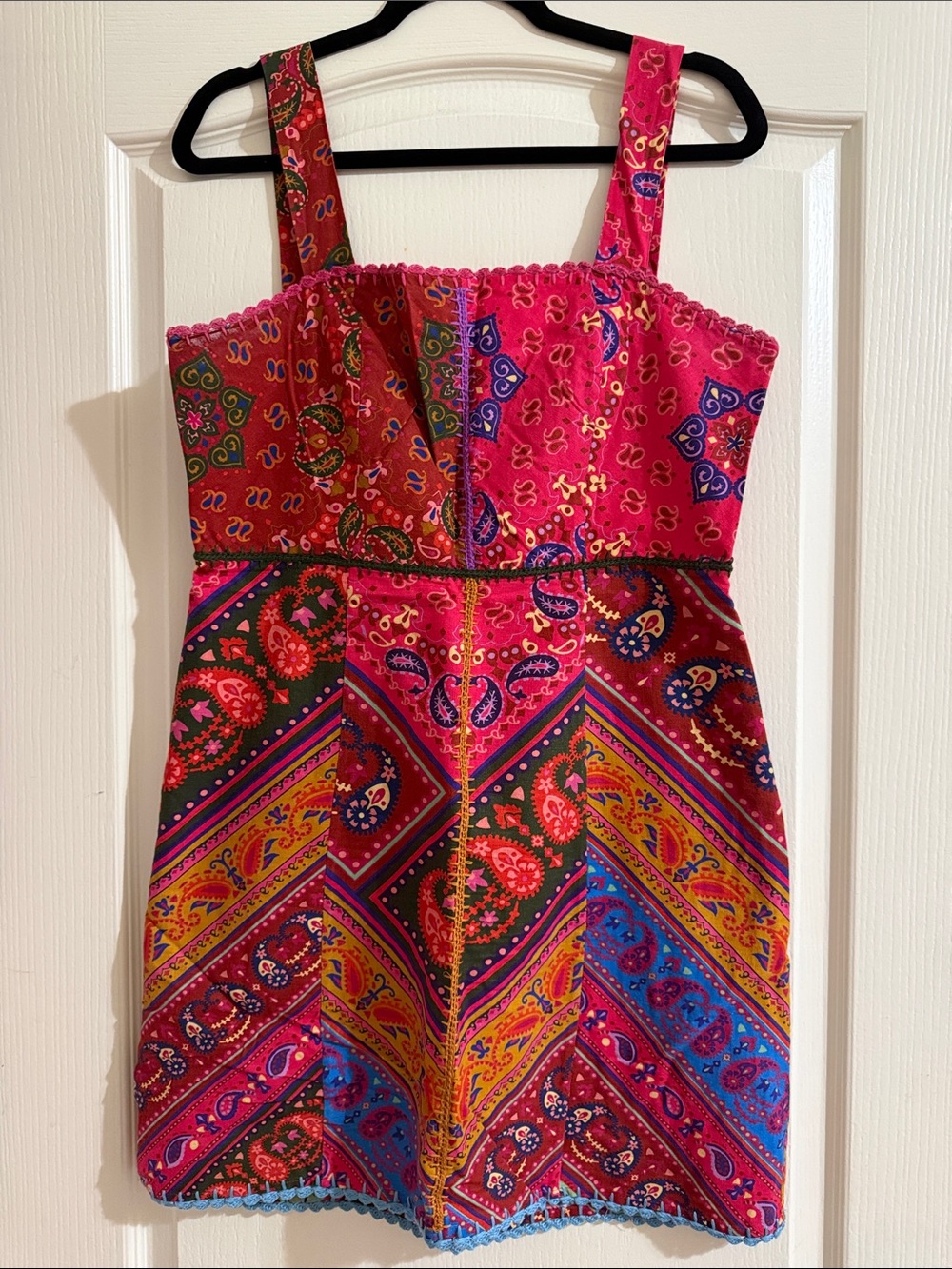 Farm Rio Bright Pink Paisley Bandana Sun Dress